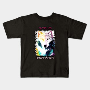 Wolf Wild Nature Animal Colors Art Painting Kids T-Shirt